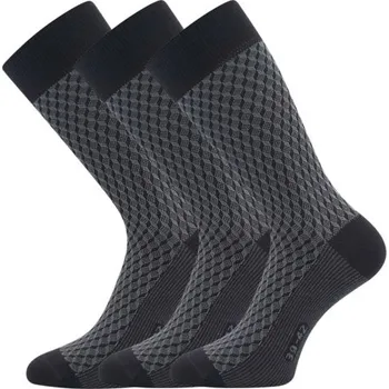 Pánské ponožky Ponožky pánské společenské Lonka ŽERYK tmavě šedé s šedou (3&nbsp;páry) Velikost: 43-46 (29-31)