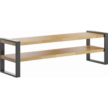 Televizní stolek RTV skříňka ze dřeva a kovu v průmyslovém podkroví