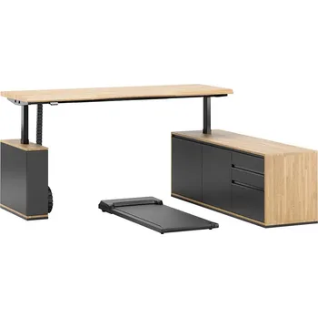 Psací stůl Elektrický rohový stůl s běžeckým pásem pro domácí kancelář 160x70 - Černá