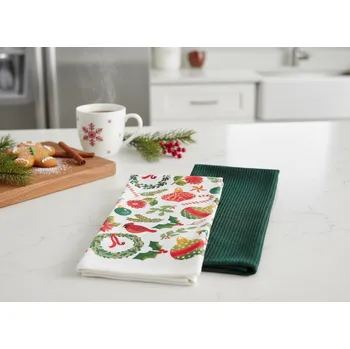 Utěrka Sada vánočních kuchyňských utěrek | GARLAND | bavlna s vánočním motivem | 2*45x65 cm | 871660 Cena za 2 kusy v balení