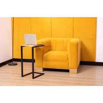 Křeslo Jednomístné velurové křeslo, hořčicová barva