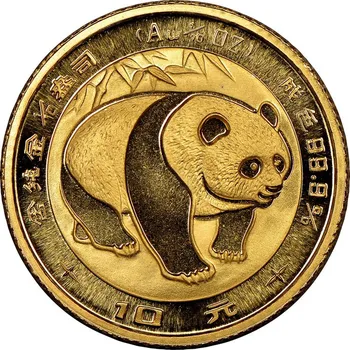 Zlatá mince Čína "Panda" 1983, 3,11 g ryzího zlata (0.999 proof)