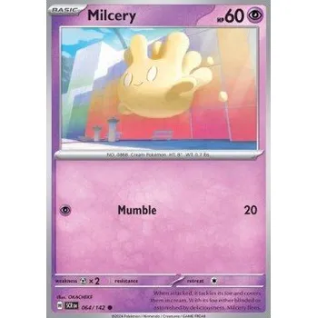 Sběratelská karetní hra Pokémon SCR 064/142 Milcery - Stellar Crown Stav: Near Mint, Verze: REVERSE HOLO