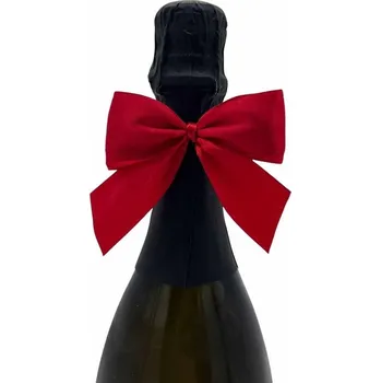 Svatební dekorace Ozdobná mašle na lahev vína (s gumičkou) - červená