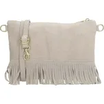 Béžová vintage kožená crossbody kabelka „Carrie"