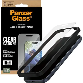 PanzerGlass® Classic Fit ochranné sklo s EasyAlignerem iPhone 17 Pro Max čiré