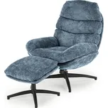 HALMAR DARIO křeslo s podnožkou modré 198183266