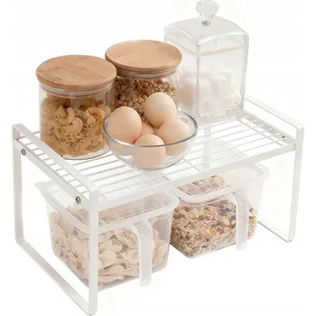 police Bílá kovová police, vhodná do kuchyňských skříněk 33x21x18.5cm