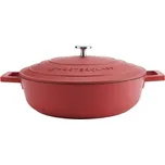 MasterClass Nízký kastrol z litého hliníku, červená, 28 cm