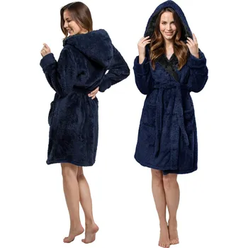 Dámský župan Dámský župan z mikrovlákna Jordan M tmavě modrý/černý