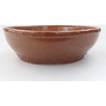 Květináč Keramická bonsai miska 18 x 18 x 5,5 cm hnědá