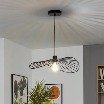 Brilagi - LED Lustr na lanku CERIA WIRE 1xE27/40W/230V 40x56 cm černá