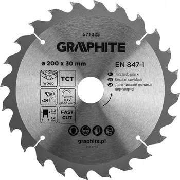 Pilový kotouč Pilový kotouč vidiový 200 x 30 mm, 24 zubů na dřevo a MDF GRAPHITE