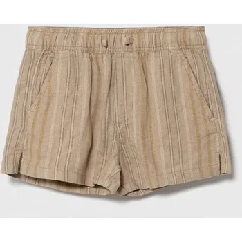 Chlapecké kraťasy Dětské plátěné šortky Abercrombie & Fitch KI228.4009 béžová 01X, vel. 150/157