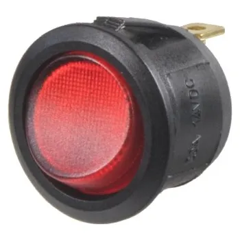 Auto elektroinstalace Spínač kolébkový kulatý 20A červený s podsvícením