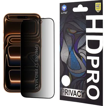 Ochranné sklo Lito HD Pro Privacy iPhone 17 Pro Max černé
