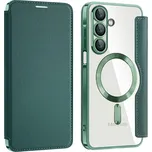 Pouzdro na knihu Techsuit SmartMag pro Samsung Galaxy A17 5G A17 4G zelené