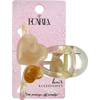 Flamenco Mystique Sponka do vlasů XL průhledná SRDÍČKA 8x6cm SP376