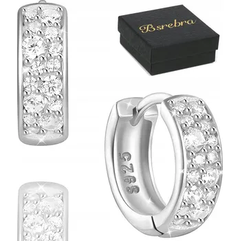 Náušnice Stříbrné Náušnice 925 stříbrné kroužky STŘÍBRO kroužky se zirkony dámské