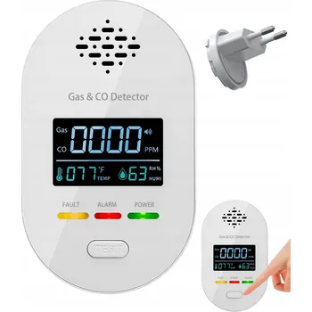 Bezpečnostní detektor Detektor Plynu a Oxid uhelnatý 4v1 Senzor CO Teplota vlhkost