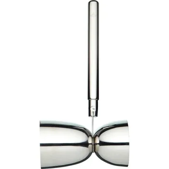 BarCraft Dvojitá odměrka z nerezové oceli, s držátkem