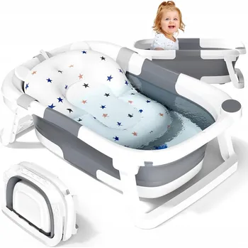 koupací vanička Skládací vanička pro děti s koupelnovou Podložka a senzorem teploty PREMIUM