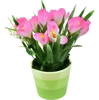 umělá květina DOMMIO Krokus růžový v keramickém květináči 27 × 25 cm