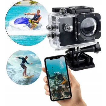 IP kamera Mini Sportovní Kamera Voděodolná do 30m FULL HD 1080p Černá + Příslušenství