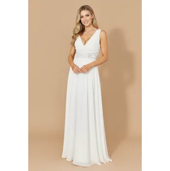 Dámské šaty EVA & LOLA Svatební Šaty BARBARA bílé Barva: Bílá, Velikost: S