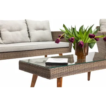 Zahradní sestava Sestava venkovního nábytku Masterjero, šedá/hnědá, 4 místa