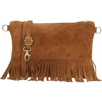 Kabelka Hnědá vintage kožená crossbody kabelka „Carrie"