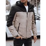 Pánská zimní bunda s kapucí Dstreet TX4896 - výprodej Barva: Béžová, Velikost: 2XL