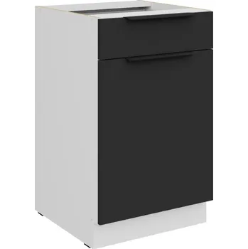 Kuchyňská skříňka Stolarz Lempert Dolní kuchyňská skříňka Aria 50 D 1F 1S BB PREMIUM BOX Barva korpusu skříněk: Bílá, Zvolte barvu dvířek: černá
