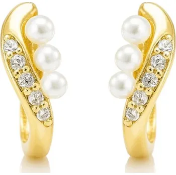 Náušnice Flamenco Mystique Náušnice z nerezové oceli pokovené 14k zlatem, anglické zapínání KST3430