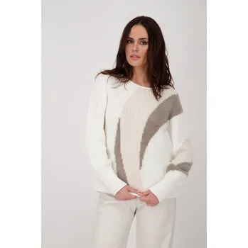 Dámská mikina Svetr Monar 8973 krémový s ozdobnou aplikací Velikost: 38