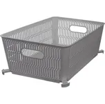 Orion L - Univerzální košík NESTA, vysunovací klapky pro stohování, šedý, 28 x 23 x 12 cm 191805554