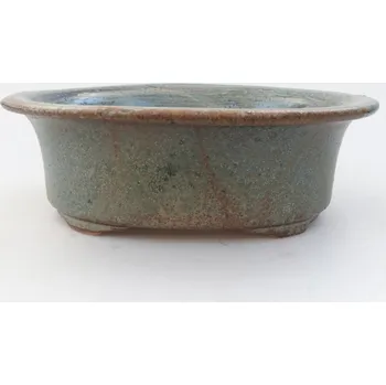 Květináč Keramická bonsai miska 19,5 x 15,5 x 6,5 cm zelená