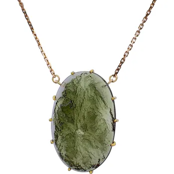 Náhrdelník Vltavín Moldavite Exklusivní zlatý náhrdelník s vltavínem, polobrus 23 0020
