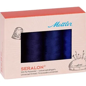 Nit Sada šicích nití PES - SERALON 100 METTLER (4x200m) - modrá