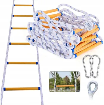 Žebřík Lanová brzda s únikovým mechanismem 10 m, vysoká nosnost 150 kg