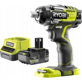 Sada RYOBI Bezuhlíkový rázový utahovák 18V + Akumulátor 5Ah + Nabíječka
