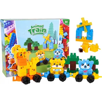 ostatní stavebnice Sada Velkých Kostek Vláček se Zvířátky