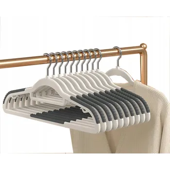 Věšák Ramínka na oblečení do skříně šedá protiskluzová sada 10 Ks