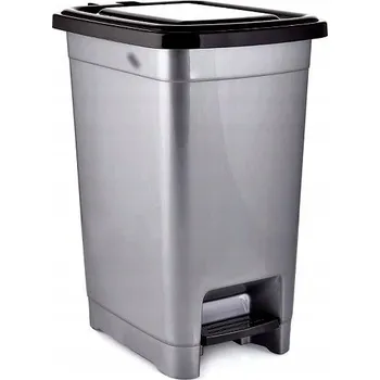 Odpadkový koš Odpadkový koš Dunya 40 l plastový šedý s klapkou a pedálem