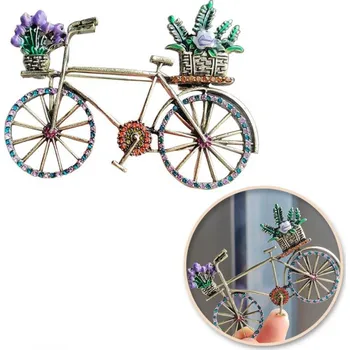 Brož Flamenco Mystique Dekorativní brož s krystaly, BAREVNÉ KOLO a květinami BZ168