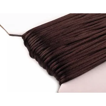 Saténová šňůra Ø2 mm - hnědá tmavá - od 1m