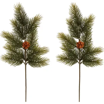 umělá květina Sada borovicových větví se šiškami, 50 cm, 2 ks, zelená
