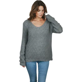 Dámský svetr Fashion Dámský svetry MILANA Barva: Šedá