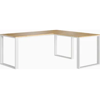 Psací stůl Rohový psací stůl s plochou deskou slim black - Bílá , Práva