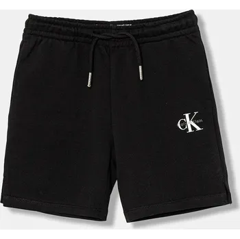 Dětská móda Dětské bavlněné šortky Calvin Klein Jeans IU0IU00723.104.116.PPY2 černá 99X, vel. 104